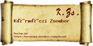 Körmöczi Zsombor névjegykártya